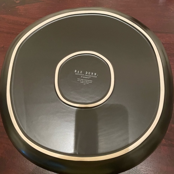 NIB Rae Dunn chips salsa dip bowl veggie ceramic platter tray matte black 14inch - Picture 4 of 8